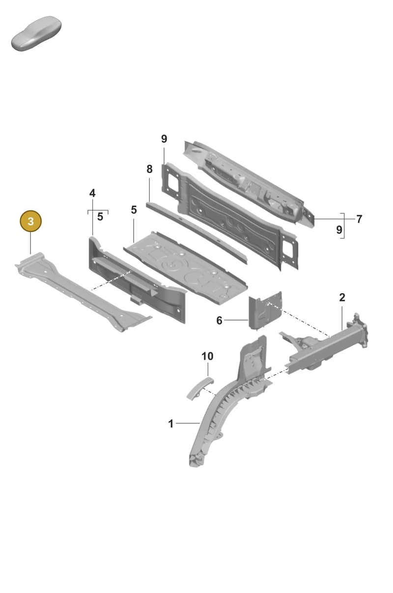 9J1803349Y — Porsche Taycan Sport Turismo (2019-2024) diagram p56801375, position 3