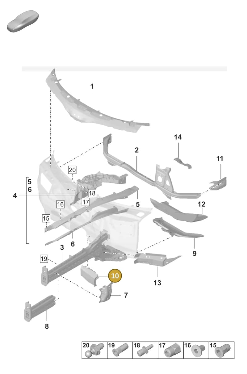 9J1803895YGRV — Porsche Taycan Sport Turismo (2019-2024) diagram p56801100, position 10