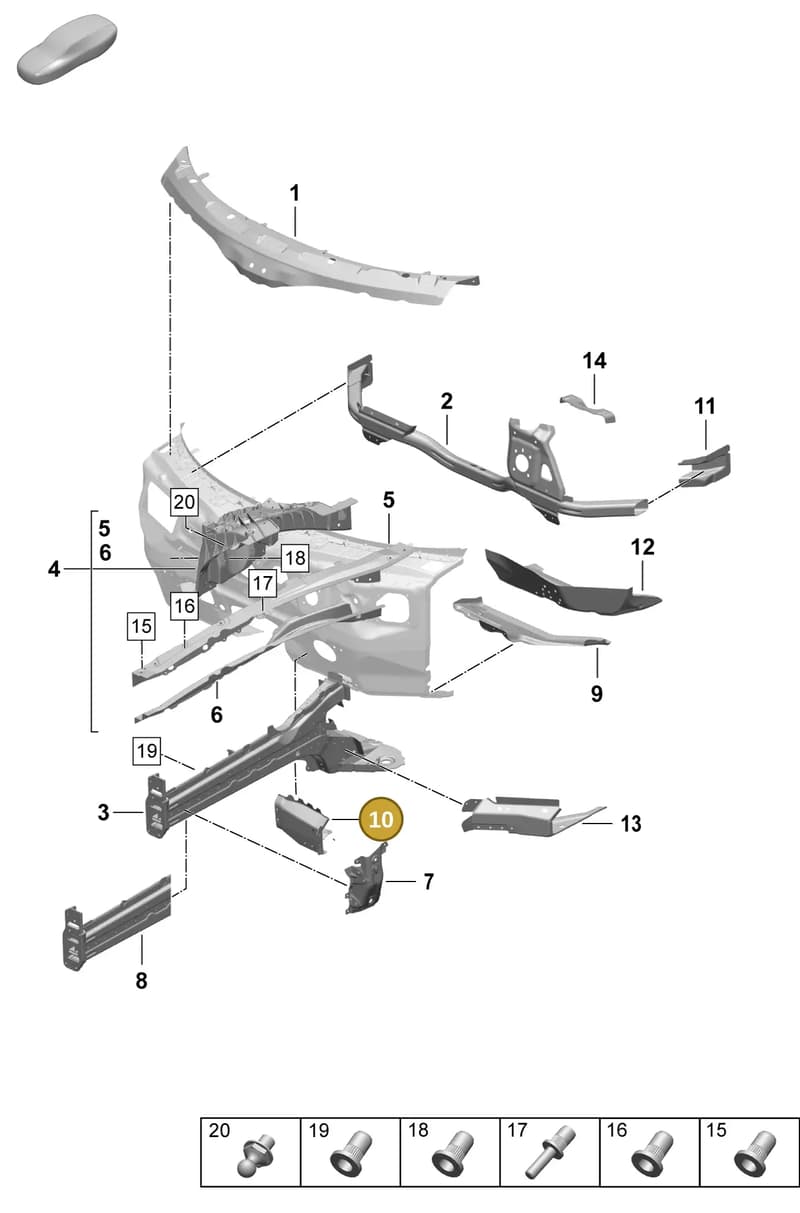 9J1803896Y — Porsche Taycan Sport Turismo (2023-2025) diagram p64801110, position 10