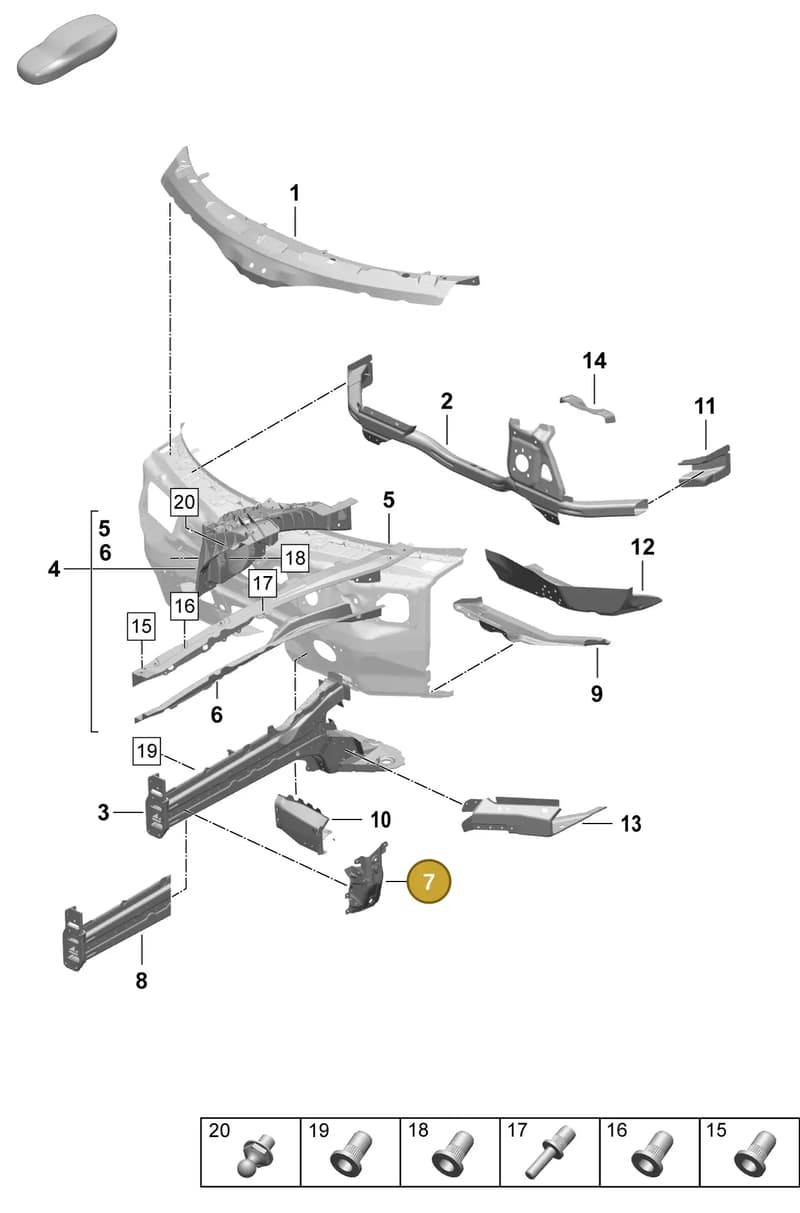 9J1804222Y — Porsche Taycan Sport Turismo (2023-2025) diagram p64801110, position 7