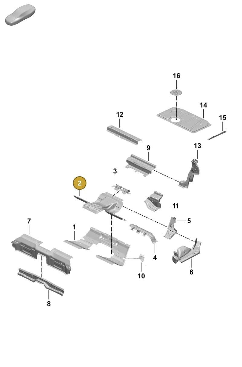 9J1804383AY — Porsche Taycan Sport Turismo (2023-2025) diagram p64801260, position 2