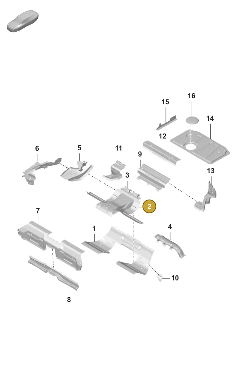 9J1804383AYGRV — Porsche Taycan Sport Turismo (2019-2024) diagram p56801250, position 2