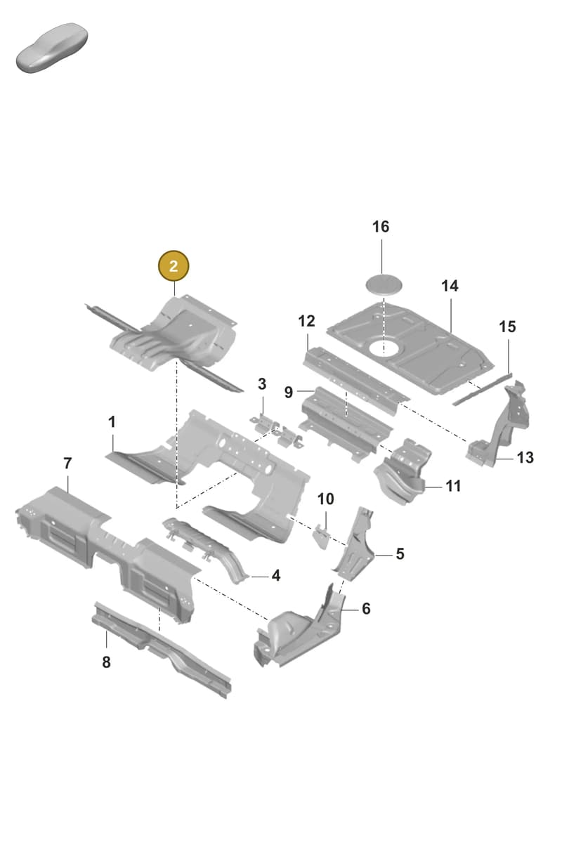 9J1804383AYGRV — Porsche Taycan Sport Turismo (2019-2024) diagram p56801275, position 2