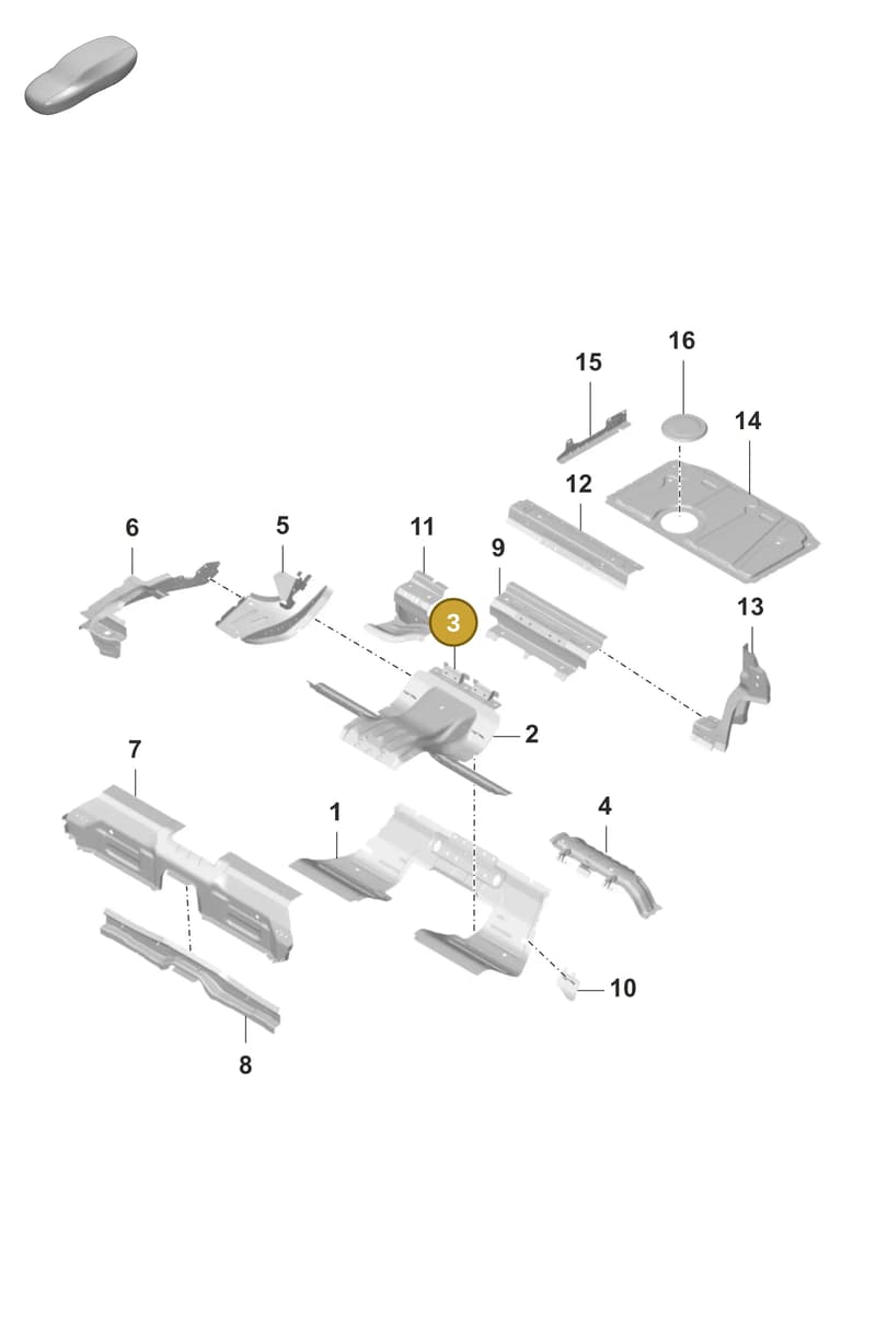 9J1804845YGRV — Porsche Taycan Sport Turismo (2019-2024) diagram p56801250, position 3