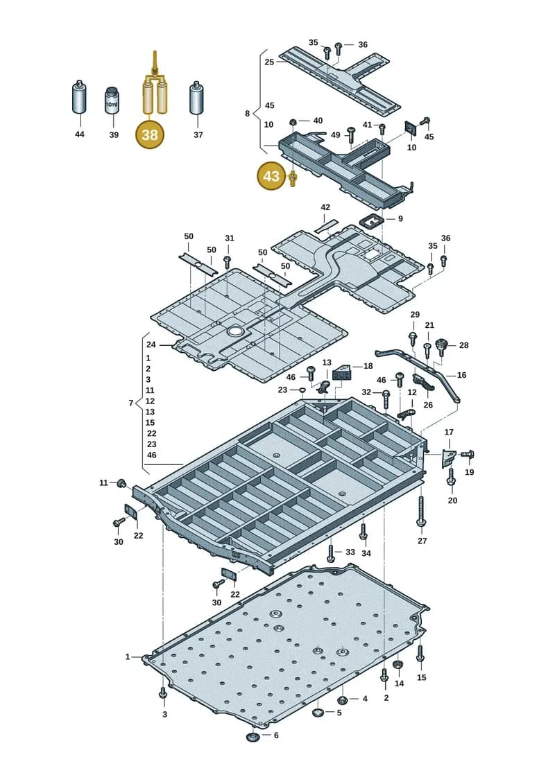 9J1804997A — Audi RS e-tron GT (2020-2025) diagram 4j1915520, position 38+43