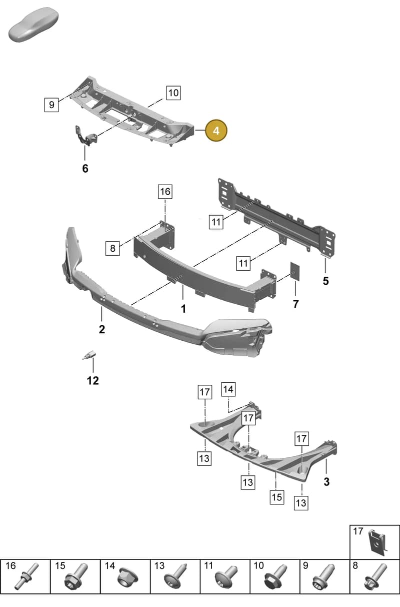 9J1805015A — Porsche Taycan Sport Turismo (2023-2025) diagram p64802410, position 4