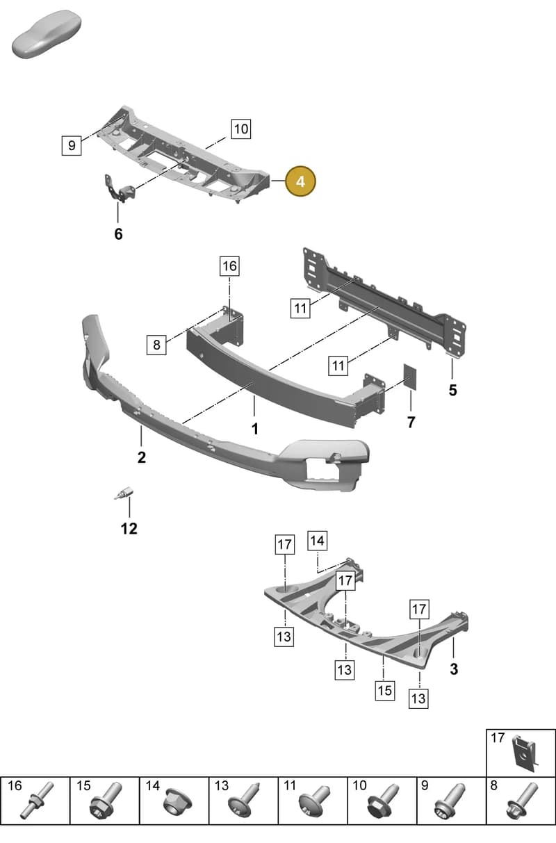 9J1805015A — Porsche Taycan Sport Turismo (2023-2025) diagram p64802400, position 4