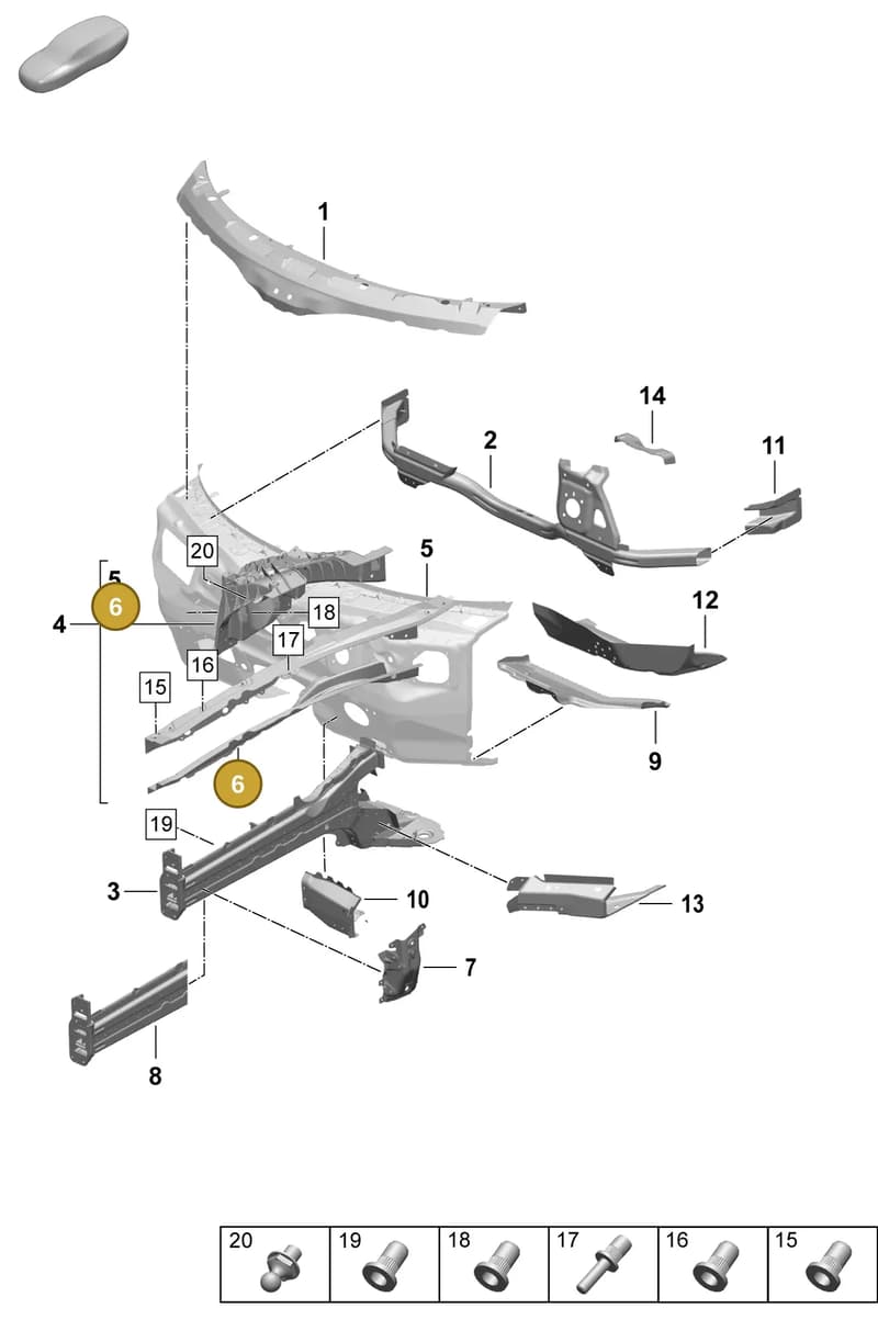 9J1805162Y — Porsche Taycan Sport Turismo (2023-2025) diagram p64801110, position 6