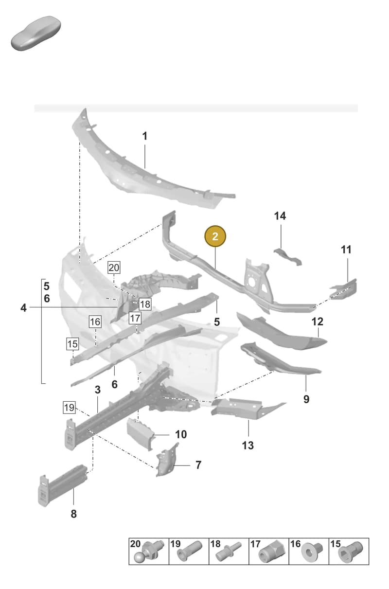 9J1805253AYGRV — Porsche Taycan Sport Turismo (2019-2024) diagram p56801100, position 2