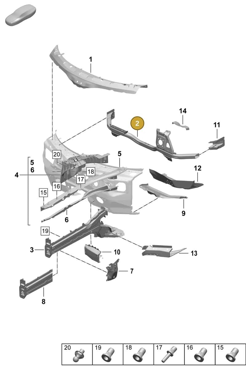 9J1805253Y — Porsche Taycan Sport Turismo (2023-2025) diagram p64801110, position 2