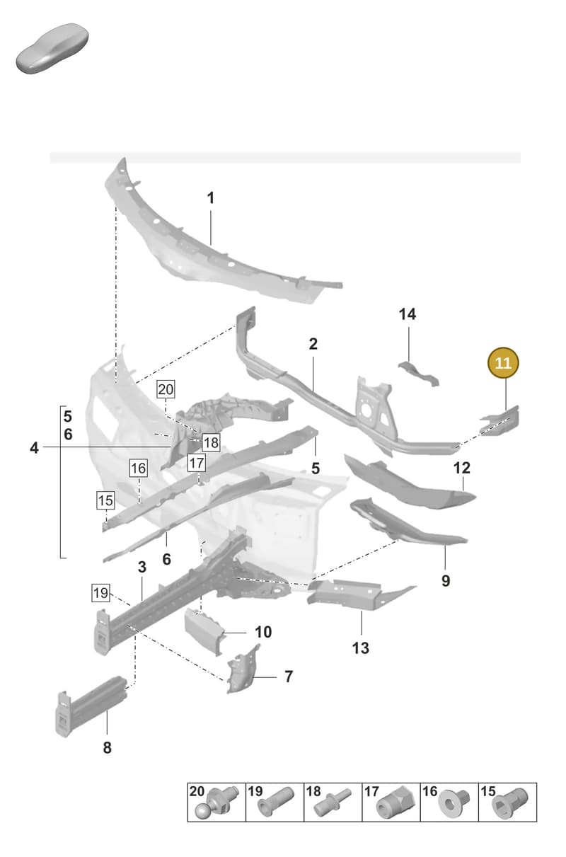 9J1806668YGRV — Porsche Taycan Sport Turismo (2019-2024) diagram p56801100, position 11