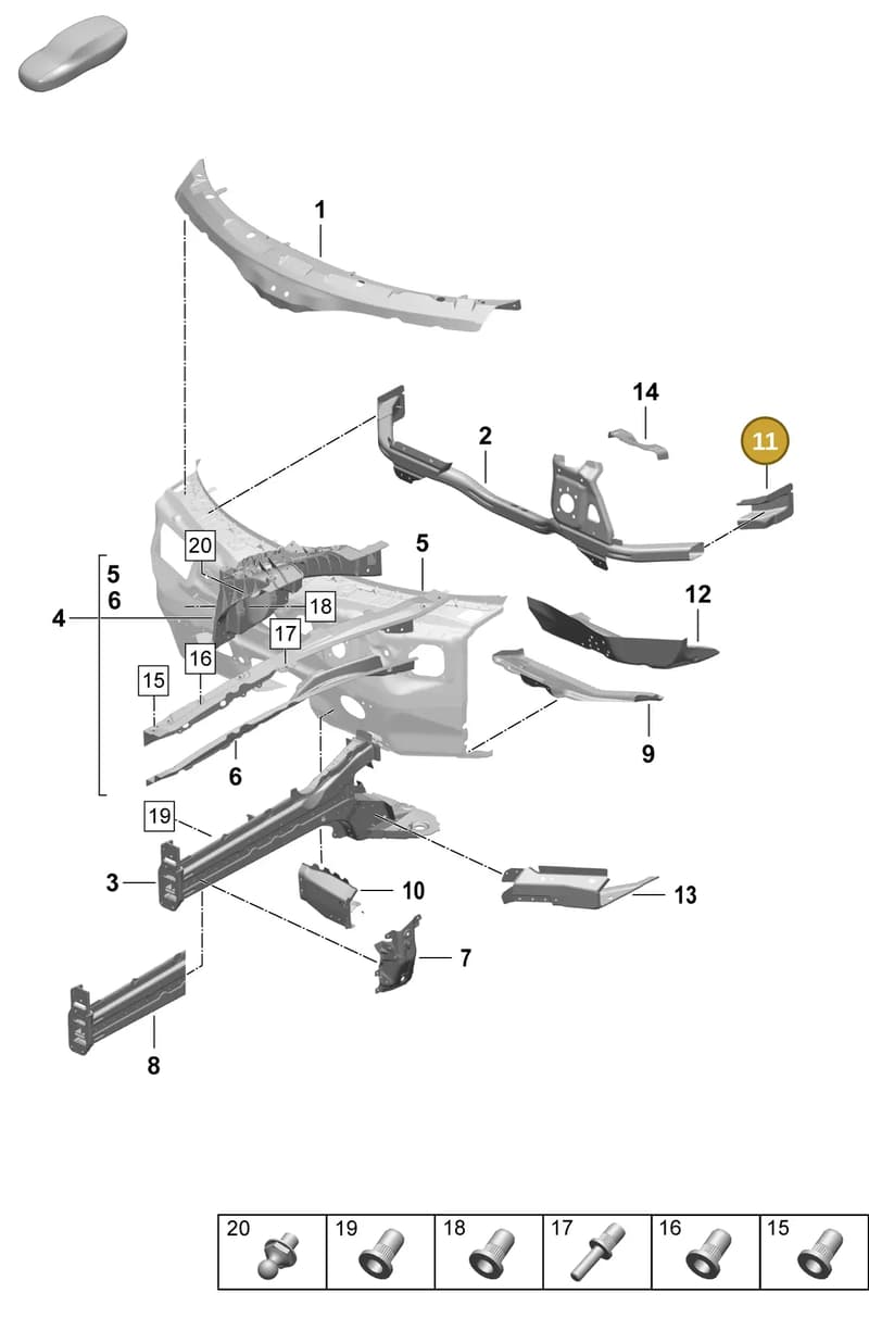 9J1806668YGRV — Porsche Taycan Sport Turismo (2023-) diagram p64801110, position 11