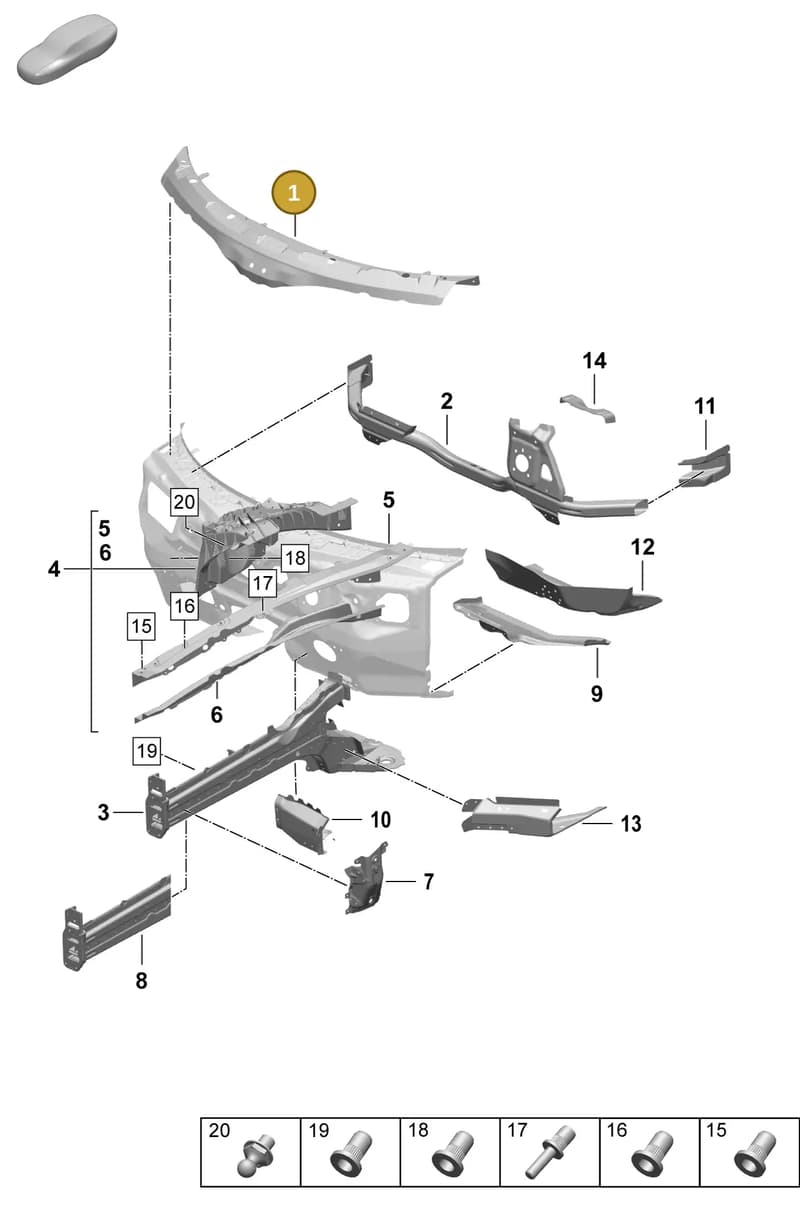 9J1806713Y — Porsche Taycan Sport Turismo (2023-2025) diagram p64801110, position 1
