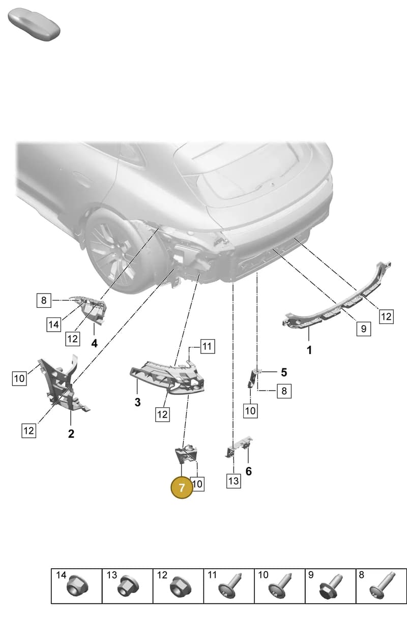 9J1807001 — Porsche Taycan Sport Turismo (2023-2025) diagram p64802700, position 7