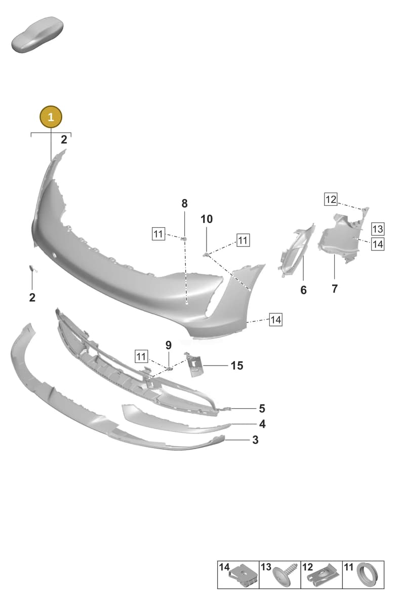 9J1807013AY — Porsche Taycan Sport Turismo (2019-2024) diagram p56802020, position 1