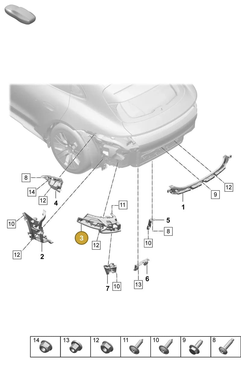 9J1807017 — Porsche Taycan Sport Turismo (2023-2025) diagram p64802700, position 3