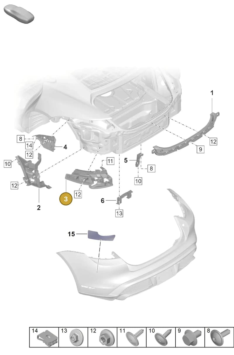 9J1807018 — Porsche Taycan Sport Turismo (2019-2024) diagram p56802700, position 3