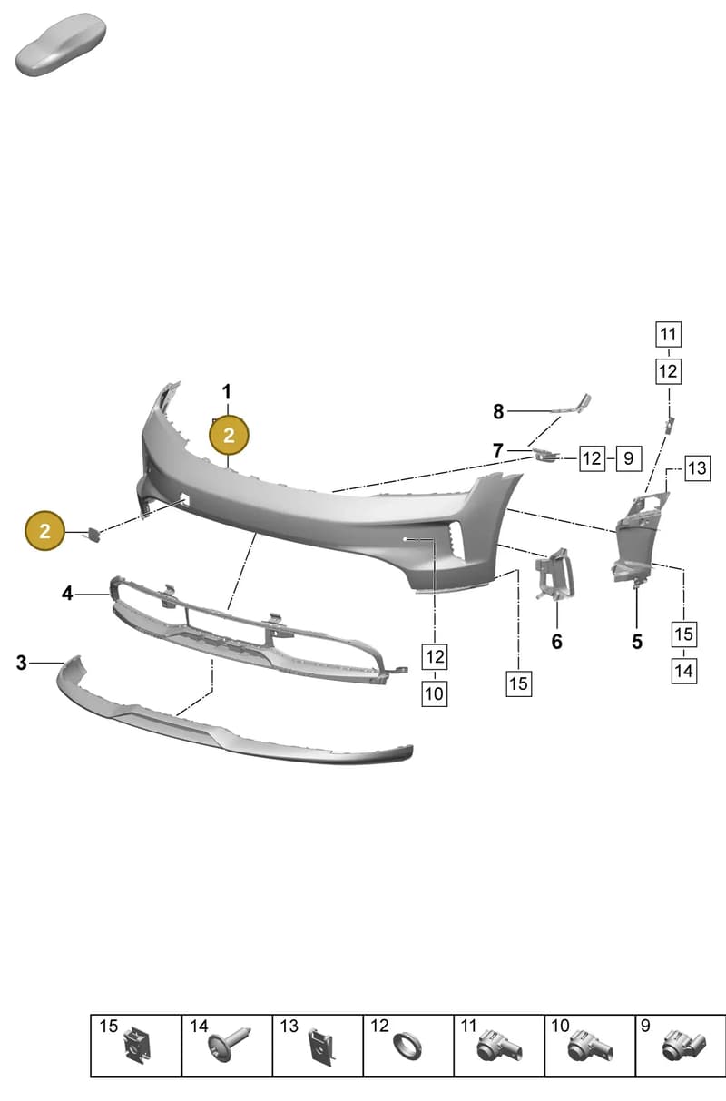 9J1807155AA — Porsche Taycan Sport Turismo (2023-2025) diagram p64802000, position 2