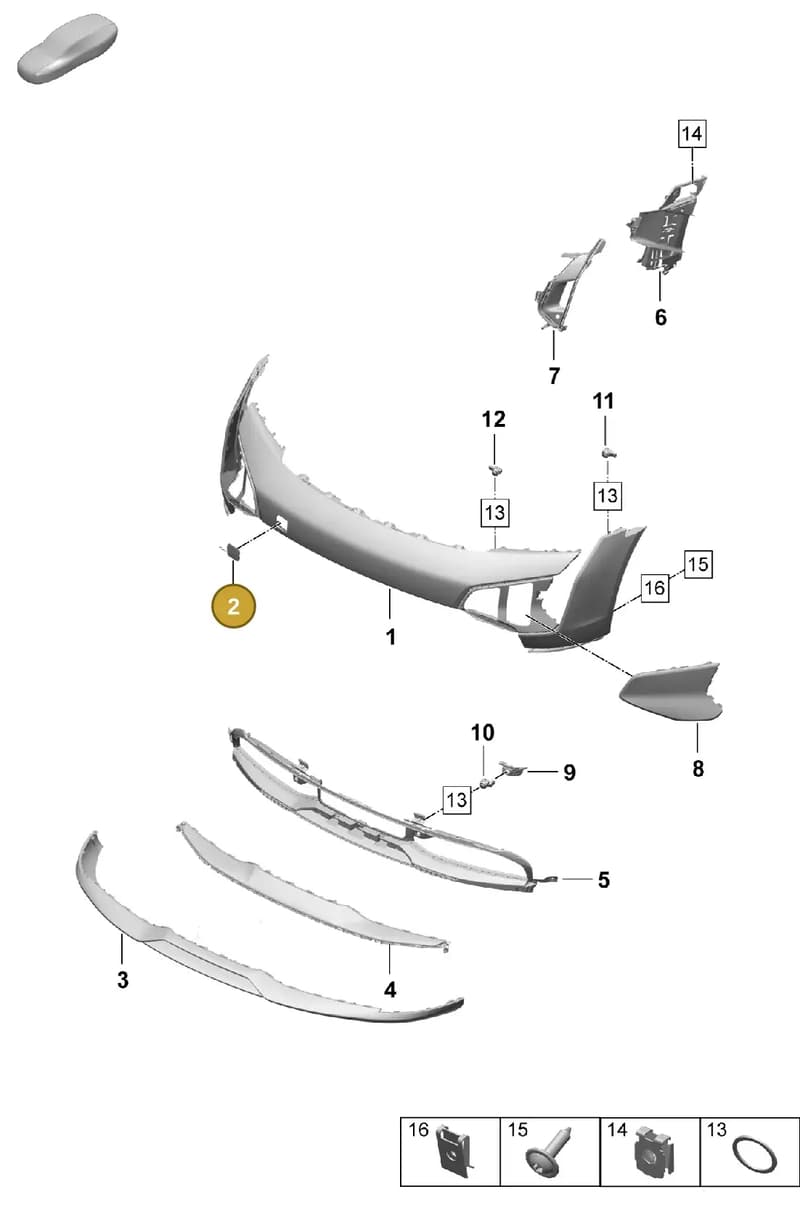 9J1807155AB — Porsche Taycan Sport Turismo (2023-2025) diagram p64802110, position 2