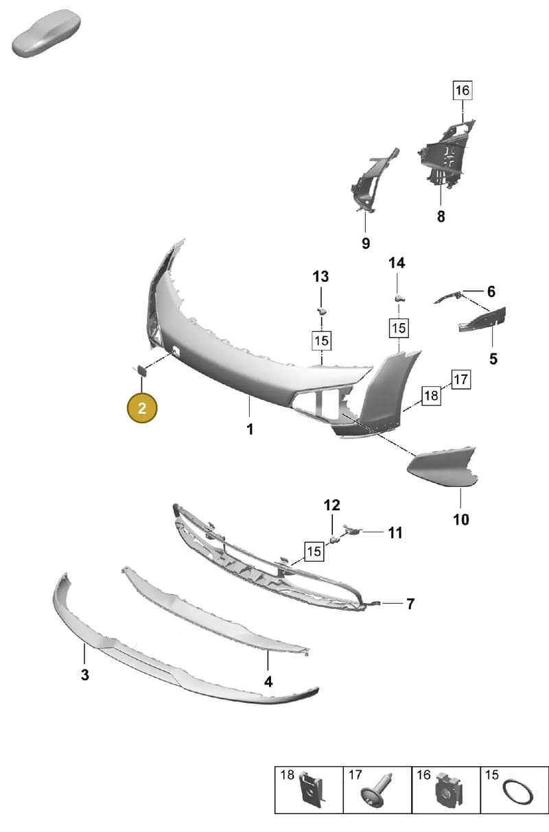 9J1807155AB — Porsche Taycan Sport Turismo (2023-2025) diagram p64802160, position 2
