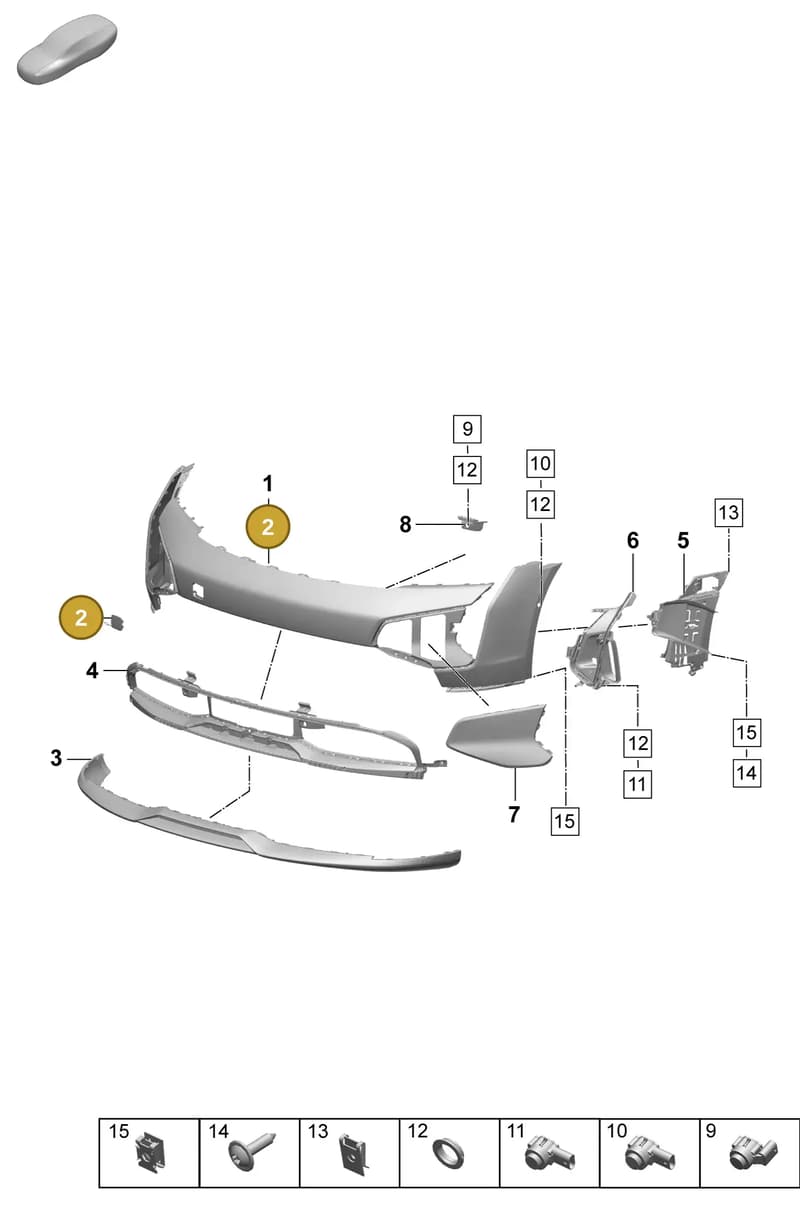 9J1807155AB — Porsche Taycan Sport Turismo (2023-2025) diagram p64802010, position 2