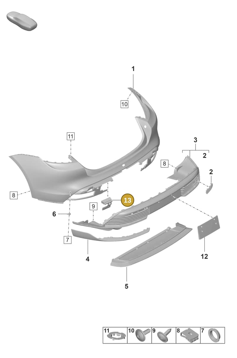 9J1807290B — Porsche Taycan Sport Turismo (2019-2024) diagram p56802510, position 13