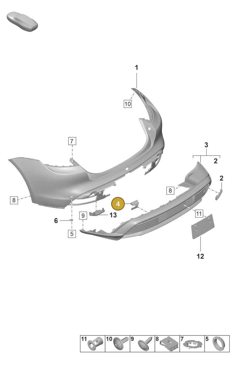 9J1807290 — Porsche Taycan Sport Turismo (2023-2025) diagram p56802500, position 4