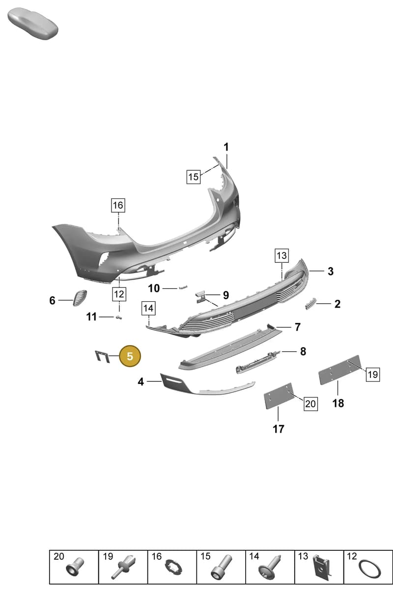 9J1807399A — Porsche Taycan Sport Turismo (2023-2025) diagram p64802540, position 5