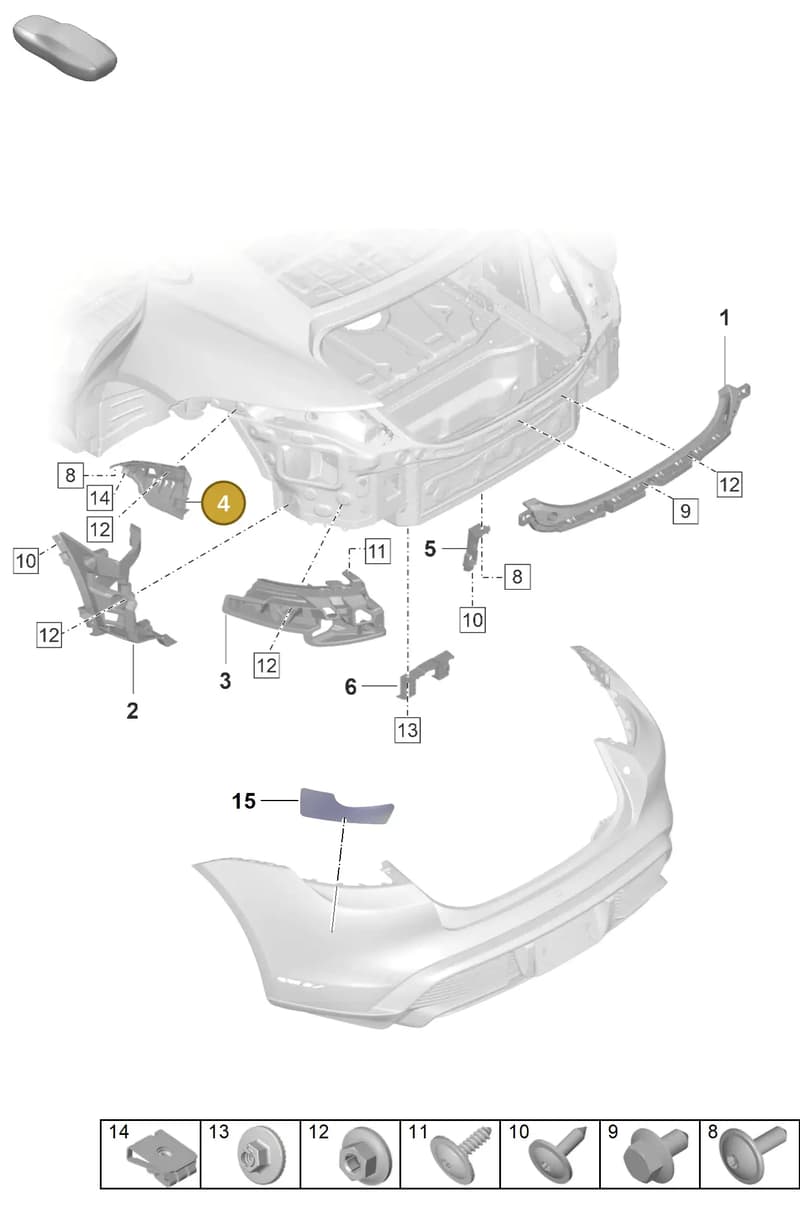 9J1807406 — Porsche Taycan Sport Turismo (2019-2024) diagram p56802700, position 4