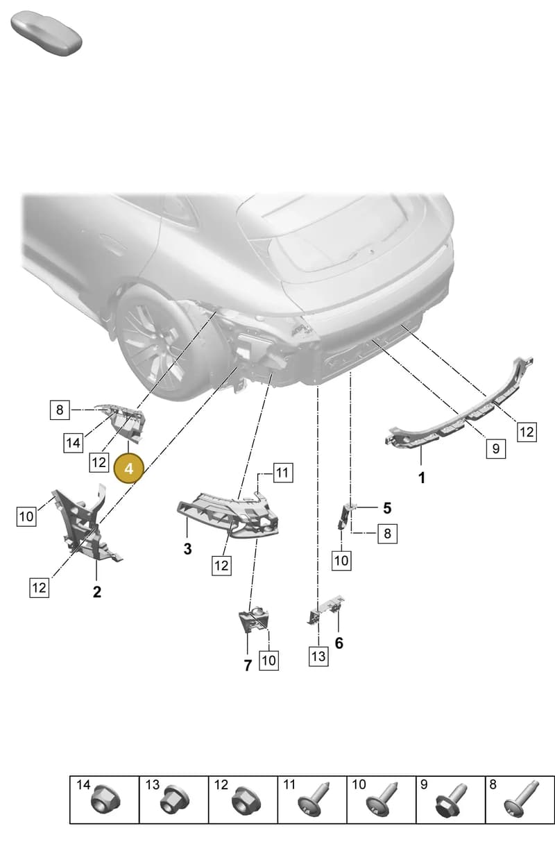9J1807406 — Porsche Taycan Sport Turismo (2023-2025) diagram p64802700, position 4