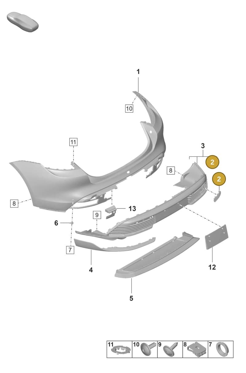 9J1807442BOK1 — Porsche Taycan Sport Turismo (2019-2024) diagram p56802510, position 2