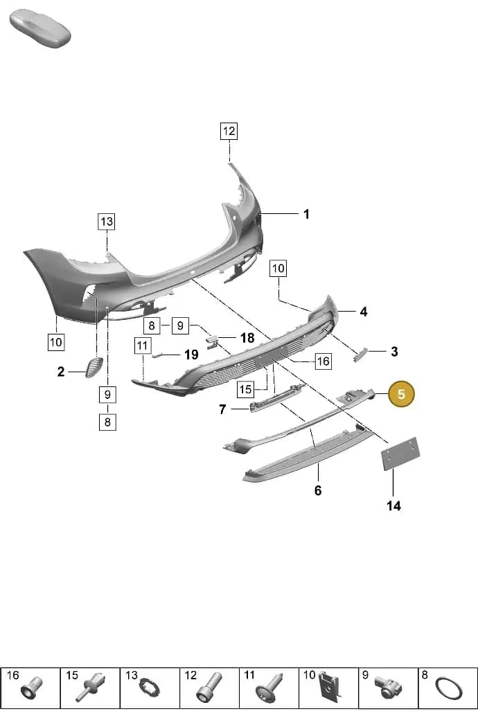 9J1807521BA3G — Porsche Taycan Sport Turismo (2023-) diagram p64802510, position 5