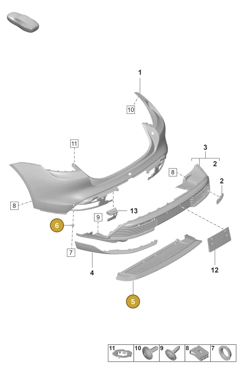 9J1807568OK1 — Porsche Taycan Sport Turismo (2019-2024) diagram p56802510, position 5+6