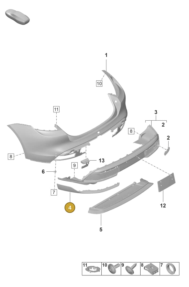 9J1807603BA3G — Porsche Taycan Sport Turismo (2019-2024) diagram p56802510, position 4