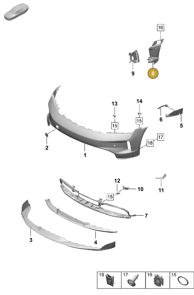 9J1807606AA — Porsche Taycan Sport Turismo (2023-2025) diagram p64802150, position 8