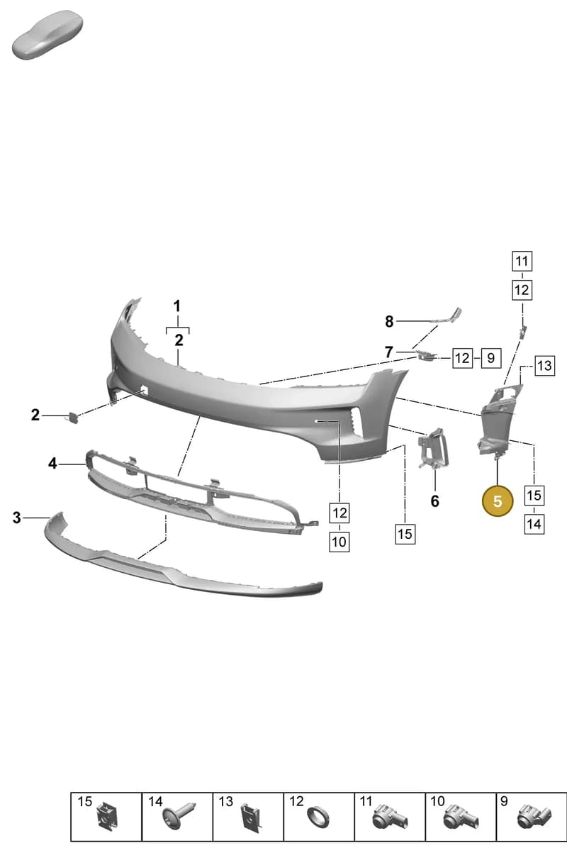 9J1807606AA — Porsche Taycan Sport Turismo (2023-2025) diagram p64802000, position 5