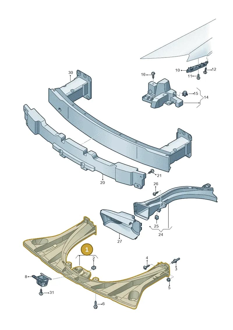 9J1807617A — Audi RS e-tron GT (2020-2025) diagram 4j1807000, position 1