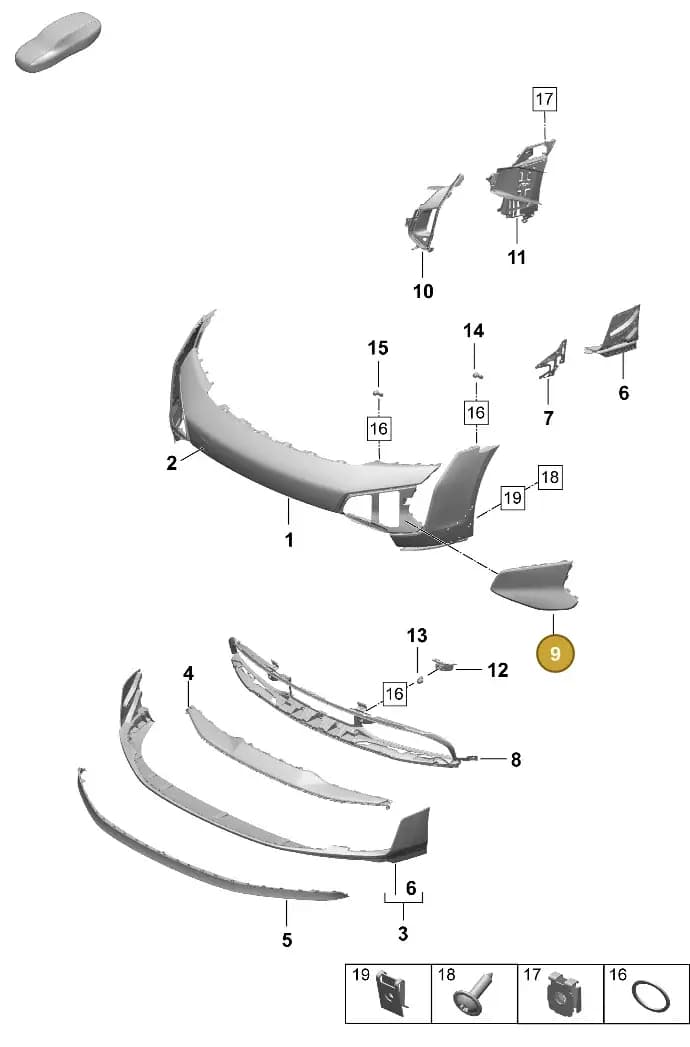 9J1807644G2X — Porsche Taycan Sport Turismo (2023-2025) diagram p64802080, position 9