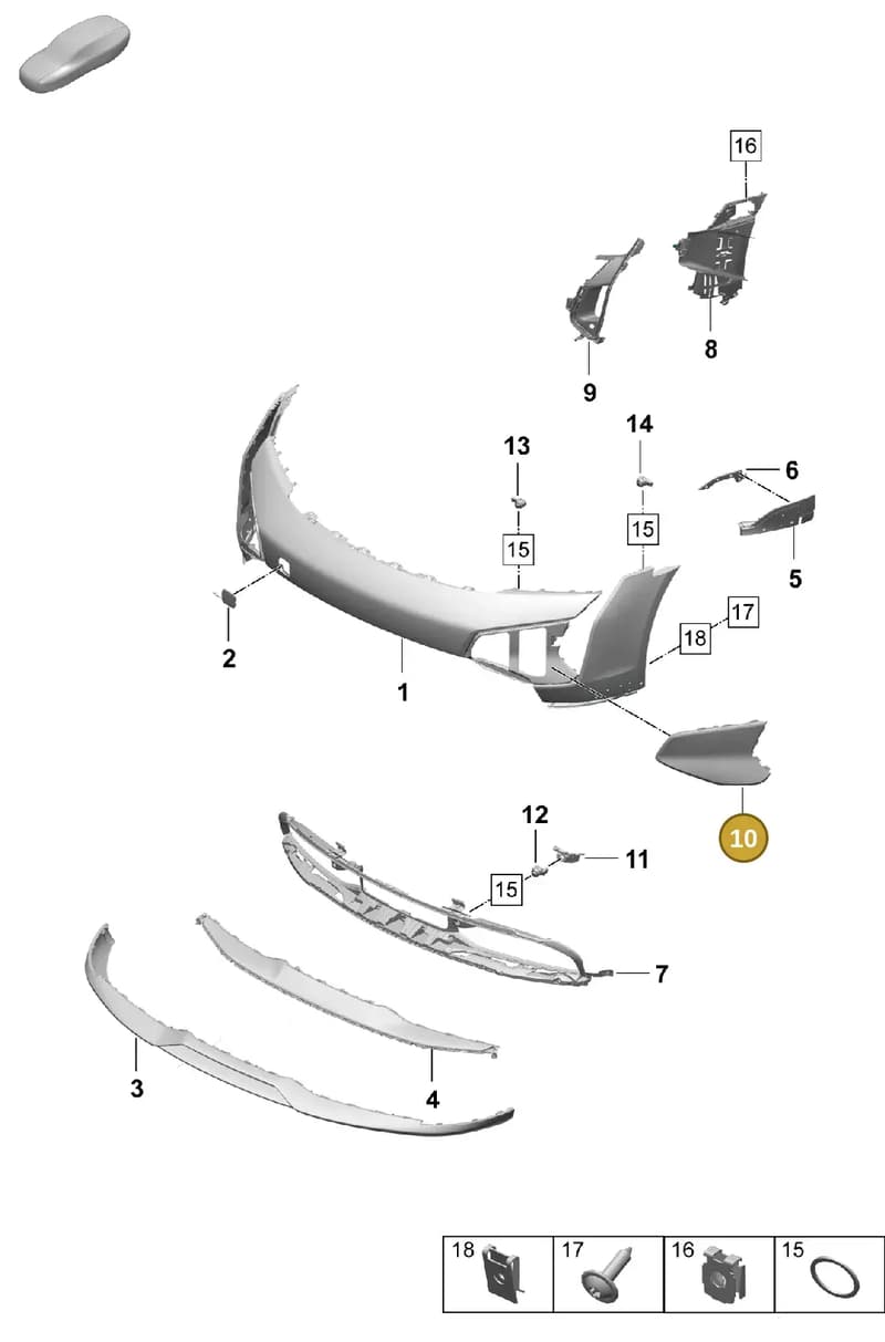 9J1807644G2X — Porsche Taycan Sport Turismo (2023-2025) diagram p64802160, position 10