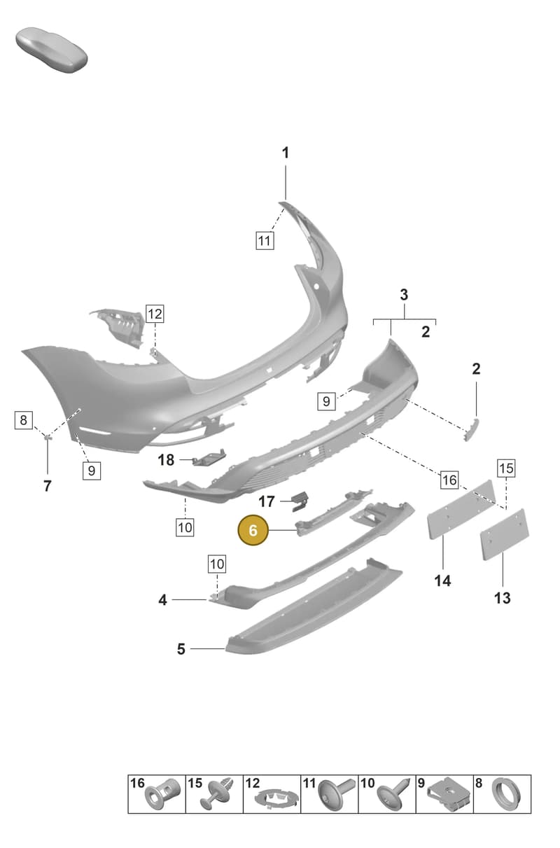 9J1807700 — Porsche Taycan Sport Turismo (2019-2024) diagram p56802520, position 6