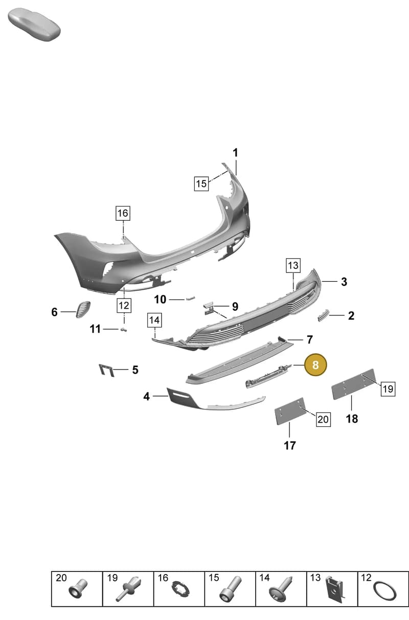 9J1807700 — Porsche Taycan Sport Turismo (2023-2025) diagram p64802540, position 8