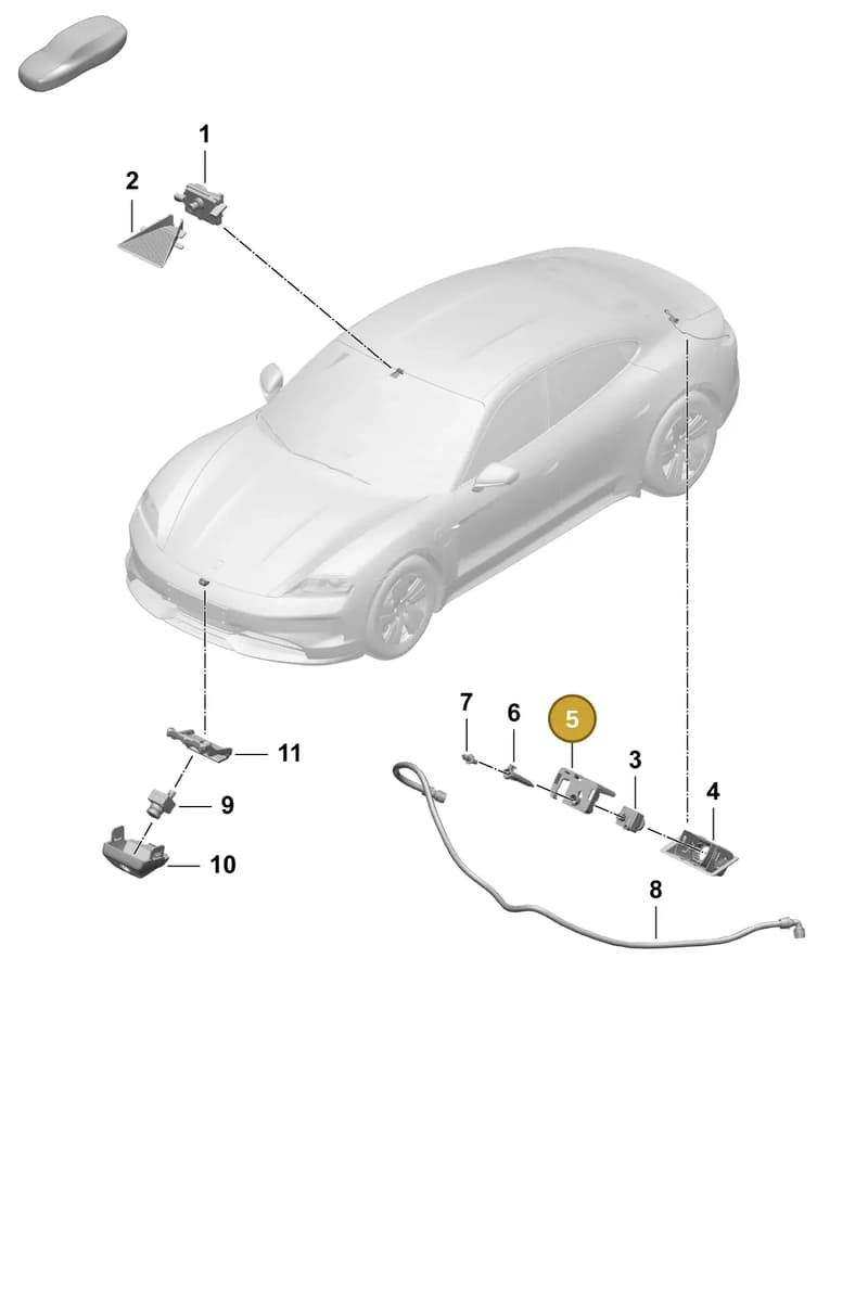 9J1807707 — Porsche Taycan Sport Turismo (2023-2025) diagram p64915100, position 5