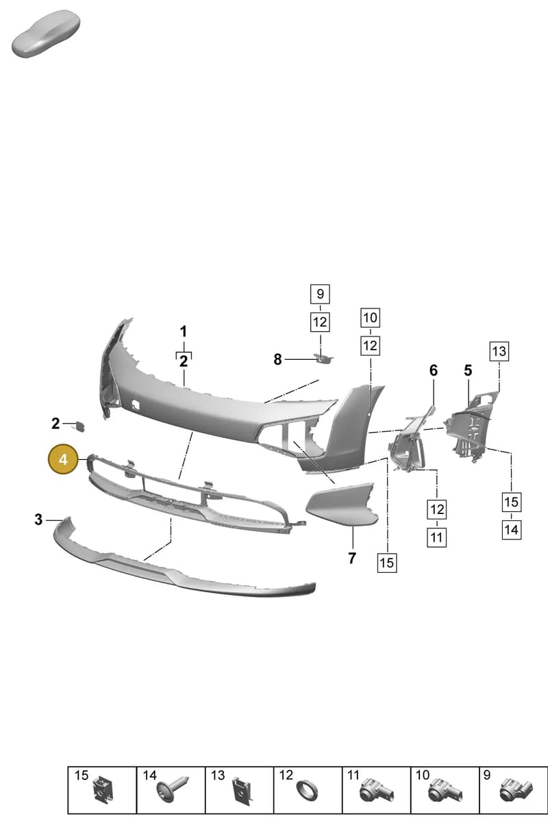9J1807820BA3G — Porsche Taycan Sport Turismo (2023-) diagram p64802010, position 4