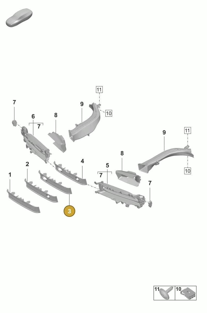 9J1807823AGOK1 — Porsche Taycan Sport Turismo (2023-) diagram p56802100, position 3
