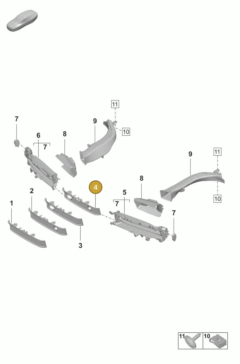 9J1807823AHOK1 — Porsche Taycan Sport Turismo (2023-2025) diagram p56802100, position 4