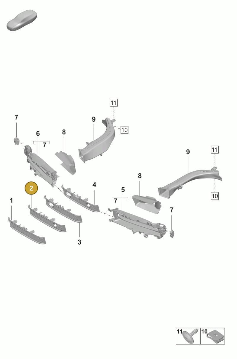 9J1807823NOK1 — Porsche Taycan Sport Turismo (2019-2024) diagram p56802100, position 2