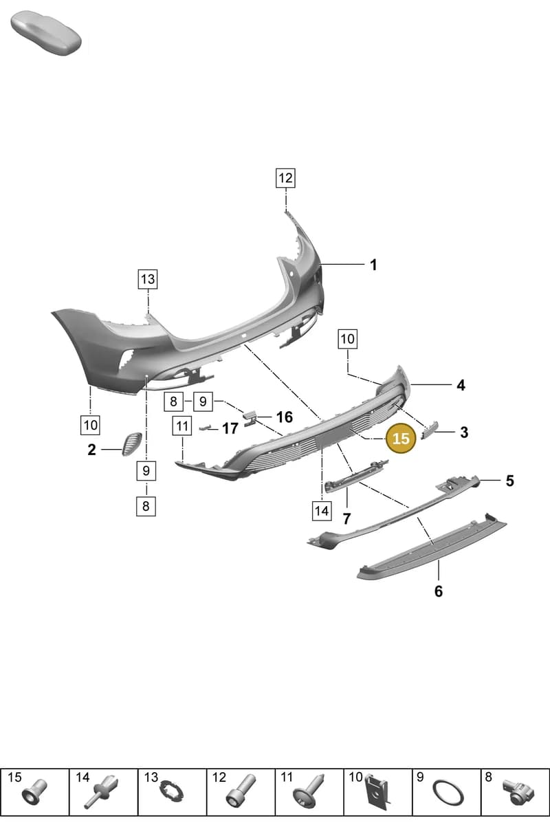 9J1807847COK1 — Porsche Taycan Sport Turismo (2023-) diagram p64802530, position 15