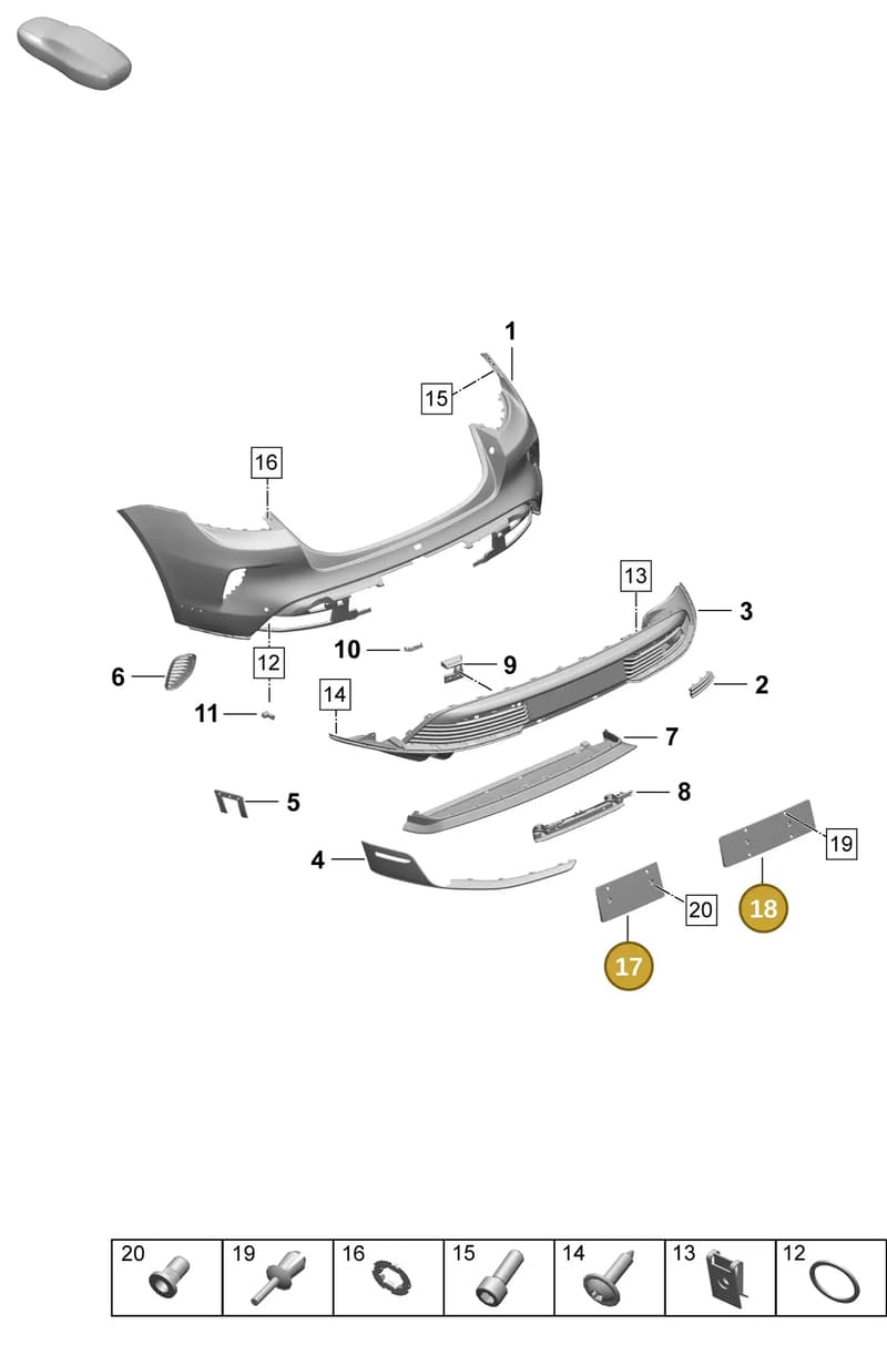 9J1807847COK1 — Porsche Taycan Sport Turismo (2023-) diagram p64802540, position 17+18