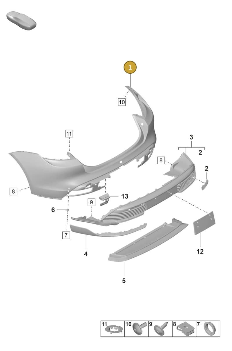 9J1807875AC — Porsche Taycan Sport Turismo (2019-2024) diagram p56802510, position 1