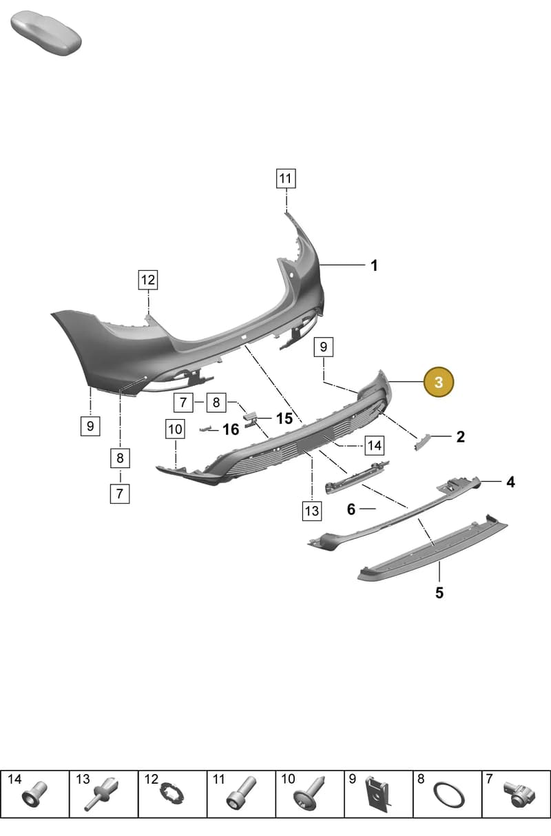 9J1807875AH — Porsche Taycan Sport Turismo (2023-2025) diagram p64802520, position 3